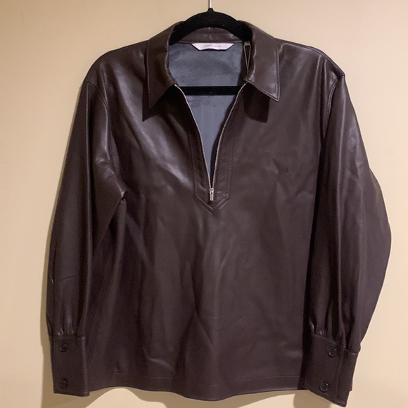 Rebecca Taylor Vegan Leather Pullover - Picture 4 of 6